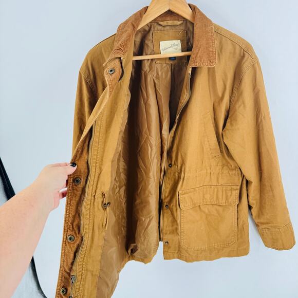 Universal Thread Barn Jacket Women’s M Cognac Brown 100% Cotton Utility Coat - Picture 6 of 7